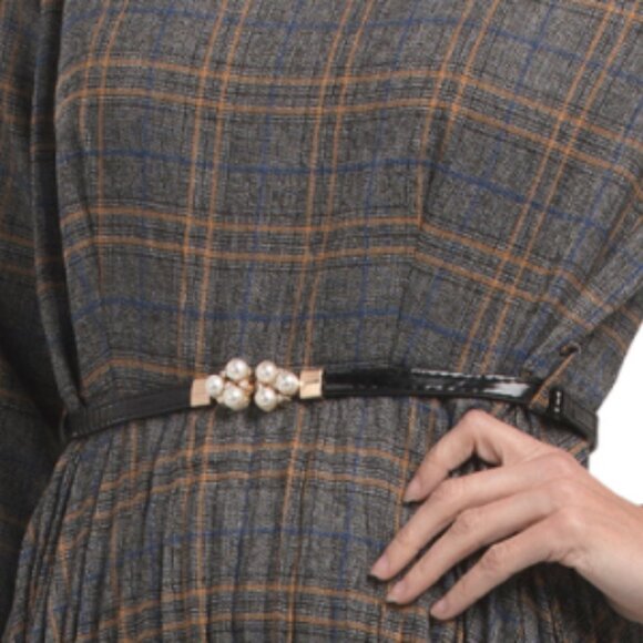 NANCY YANG Belted Plaid Midi Dress - Picture 2 of 3